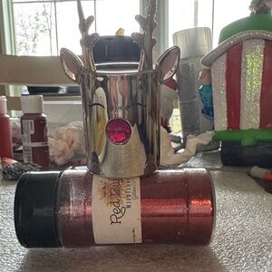 Reindeer Gold and Pink wallflower Holder